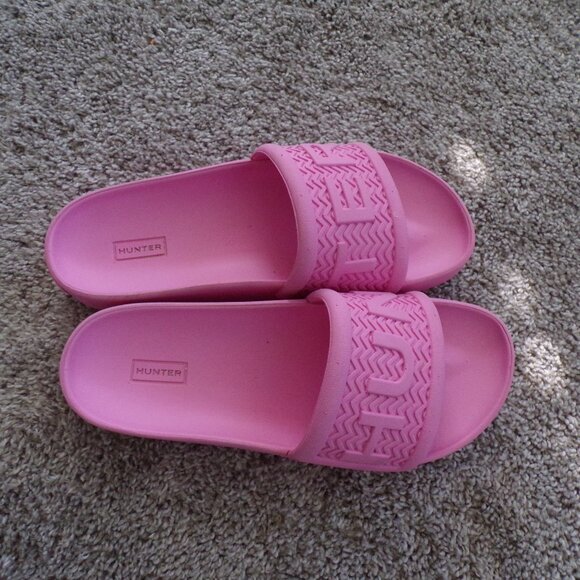 Hunter pink platform sandals slides - Picture 3 of 8